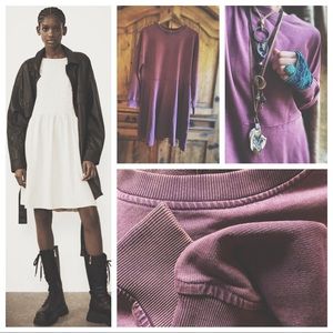 Zara Oversized Drop Waist A-Line Sweatshirt Dress